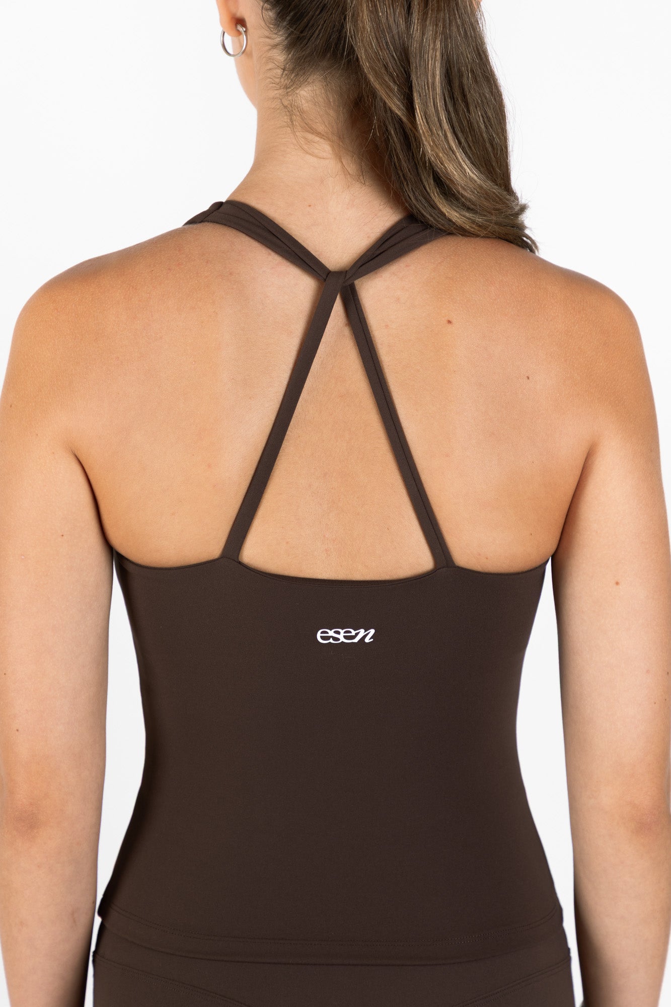 KORA HALTER TOP BROWN