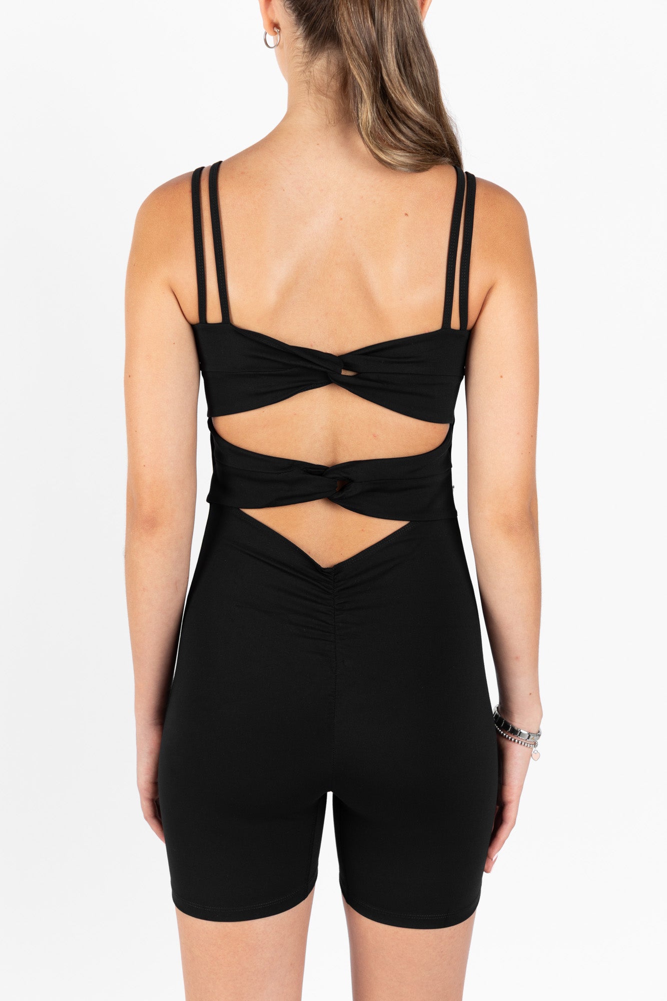RISE SHORT ONESIE BLACK
