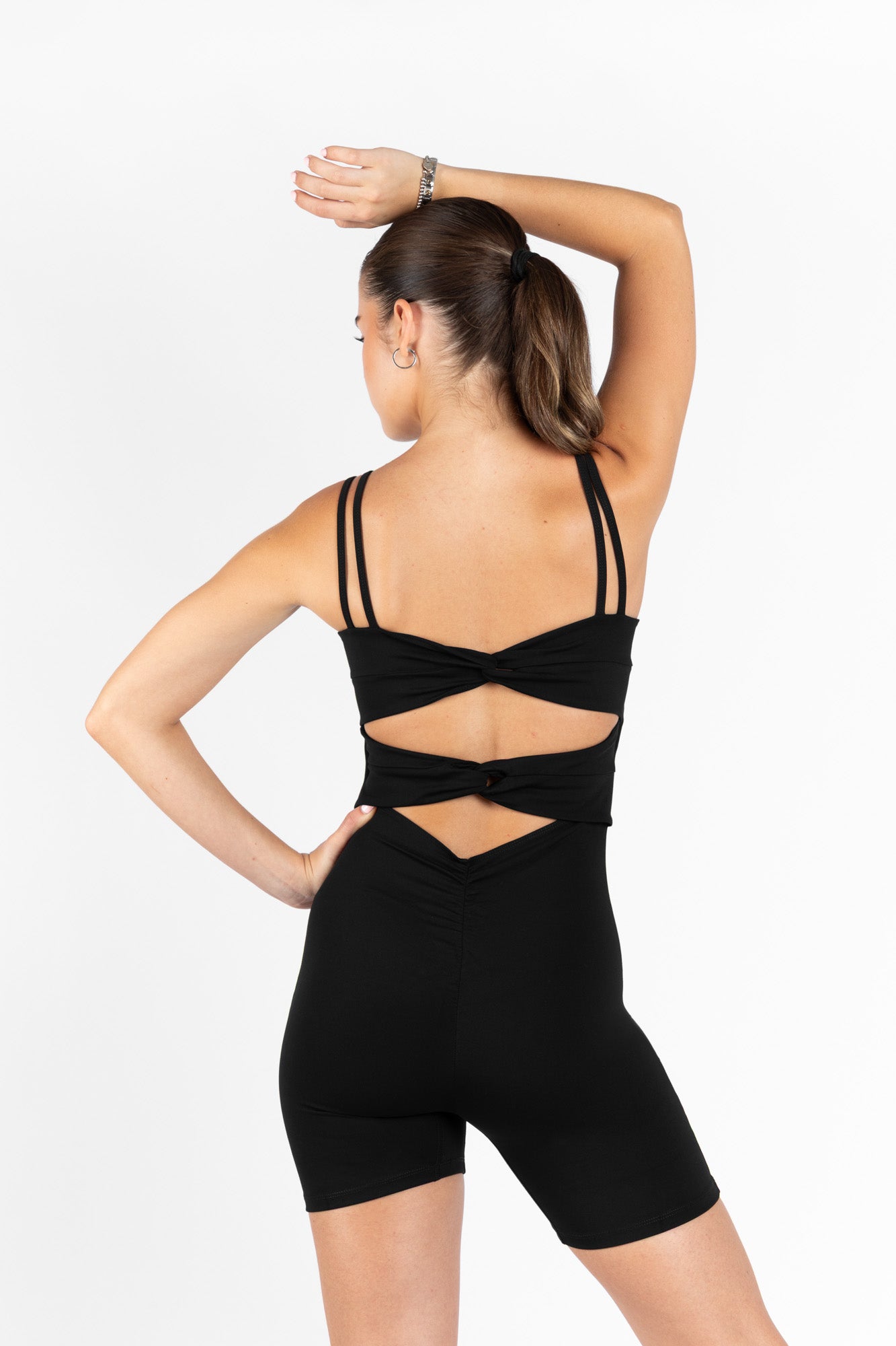 RISE SHORT ONESIE BLACK