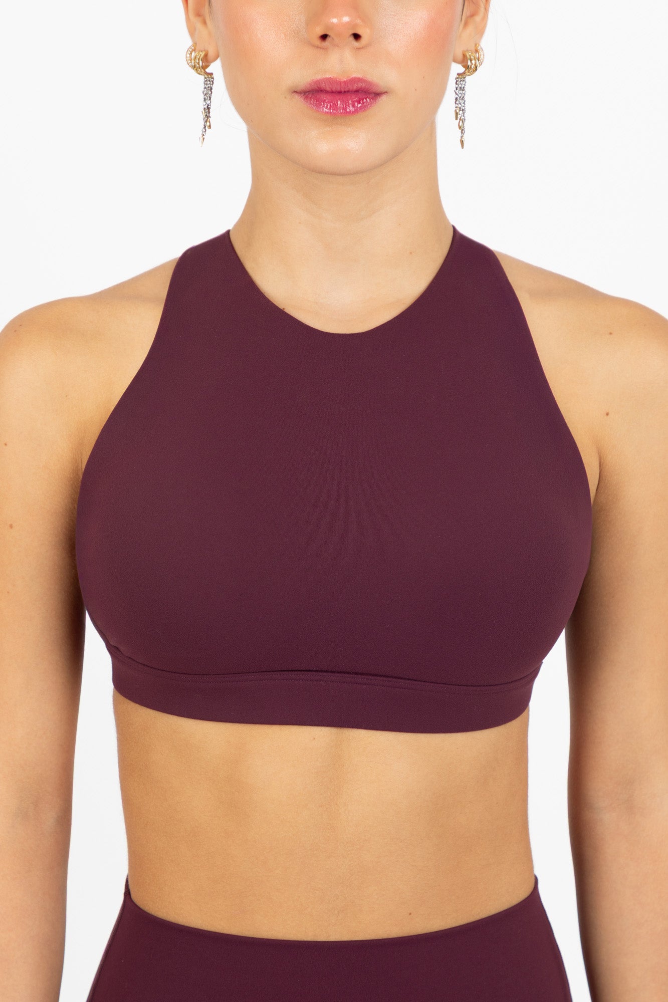 KORA HALTER SPORTS BRA BURGUNDY