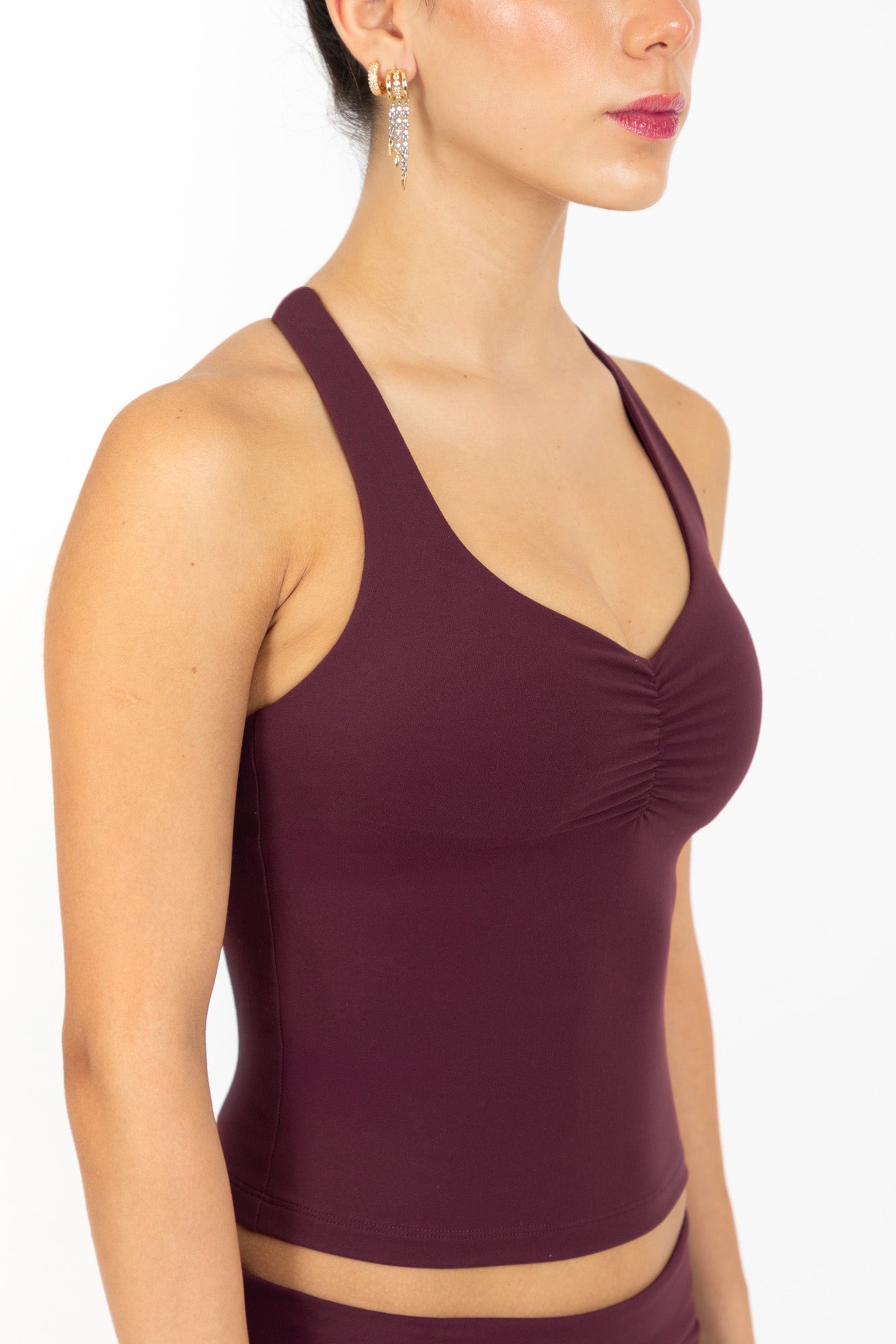 KORA HALTER TOP BURGUNDY