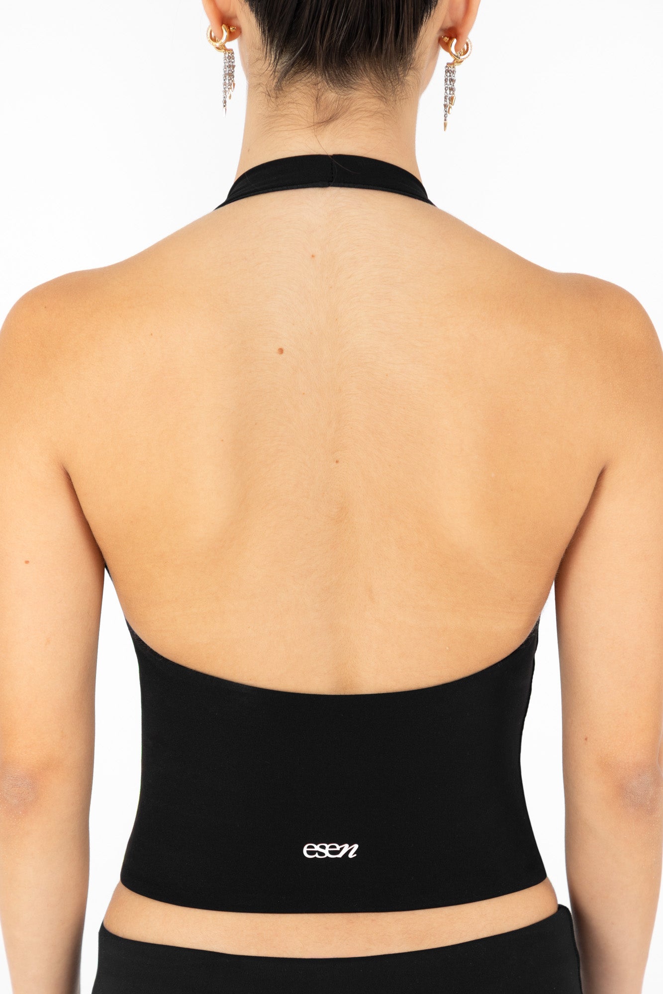 SANA HALTER TOP BLACK