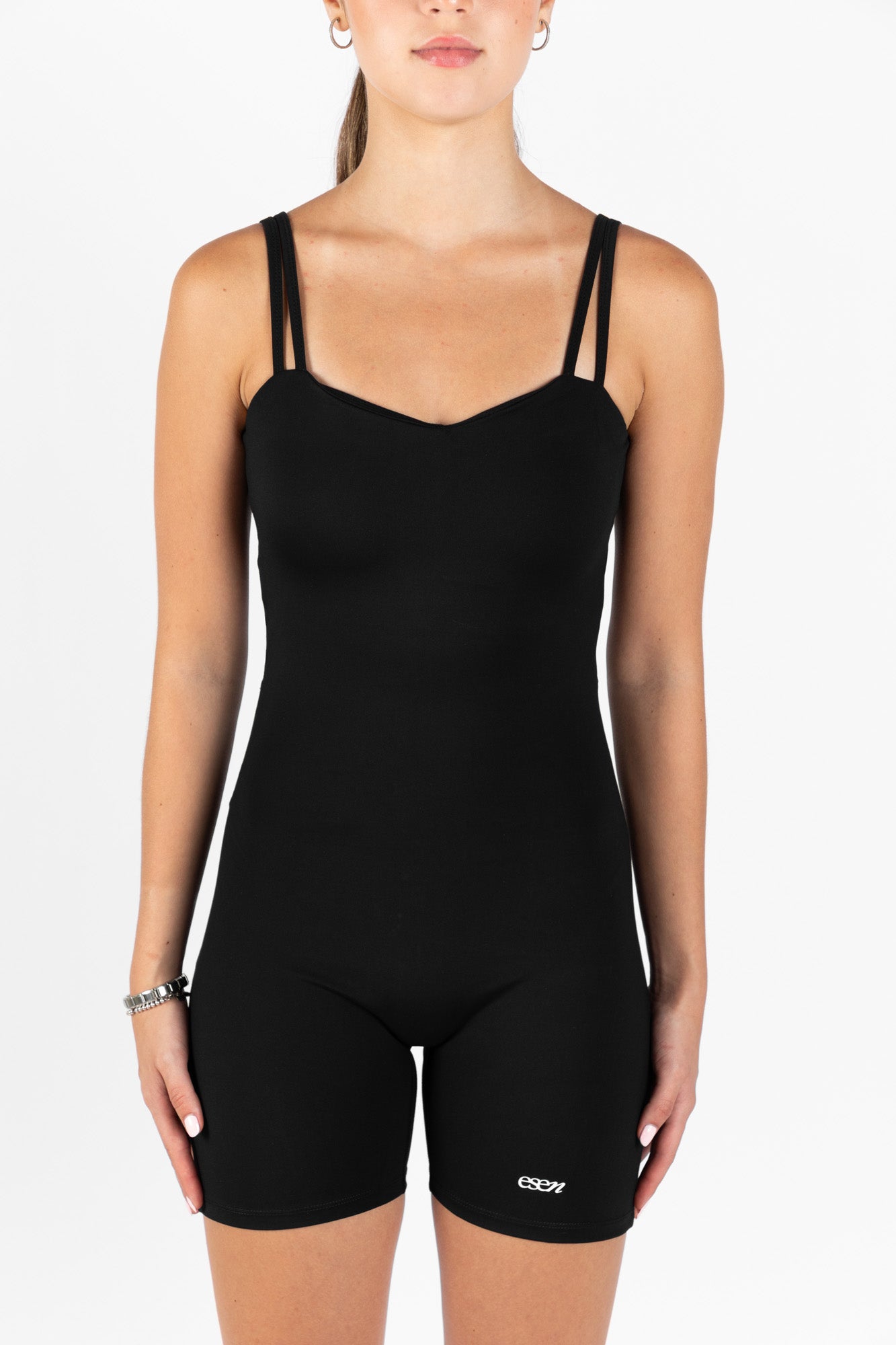 RISE SHORT ONESIE BLACK