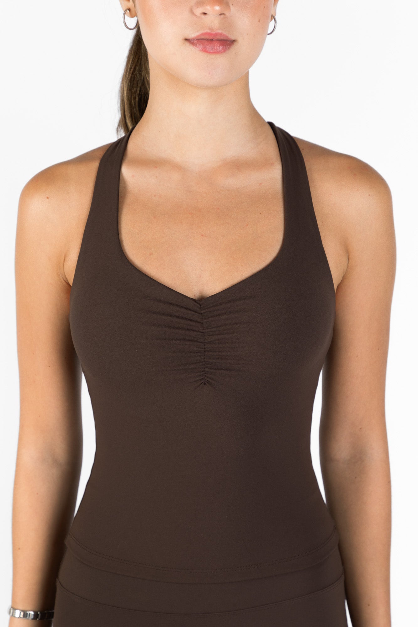 KORA HALTER TOP BROWN