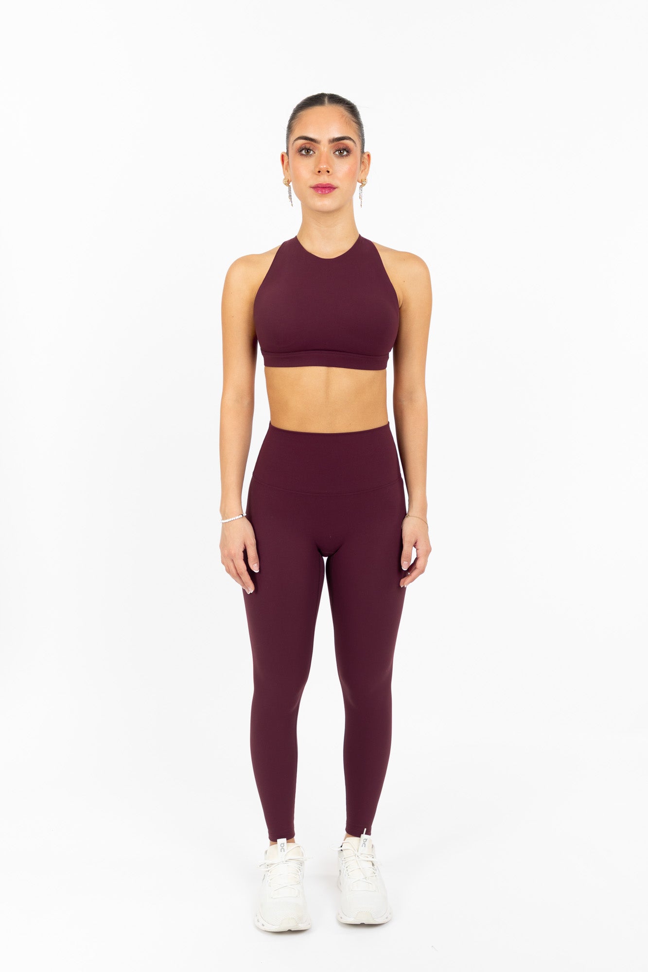 KORA HALTER SPORTS BRA BURGUNDY