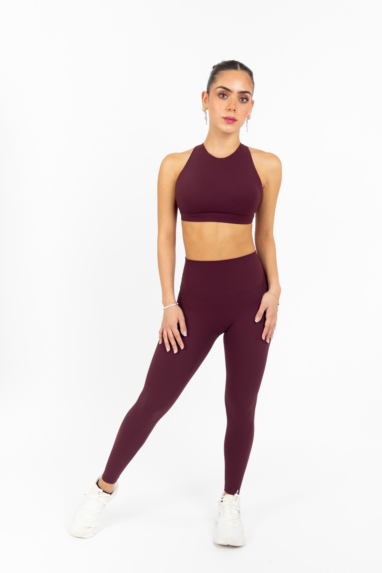 KORA HALTER SPORTS BRA BURGUNDY