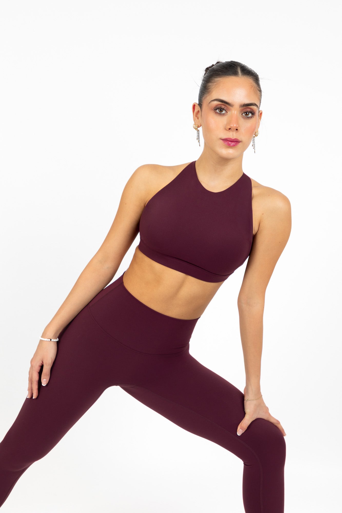 KORA HALTER SPORTS BRA BURGUNDY