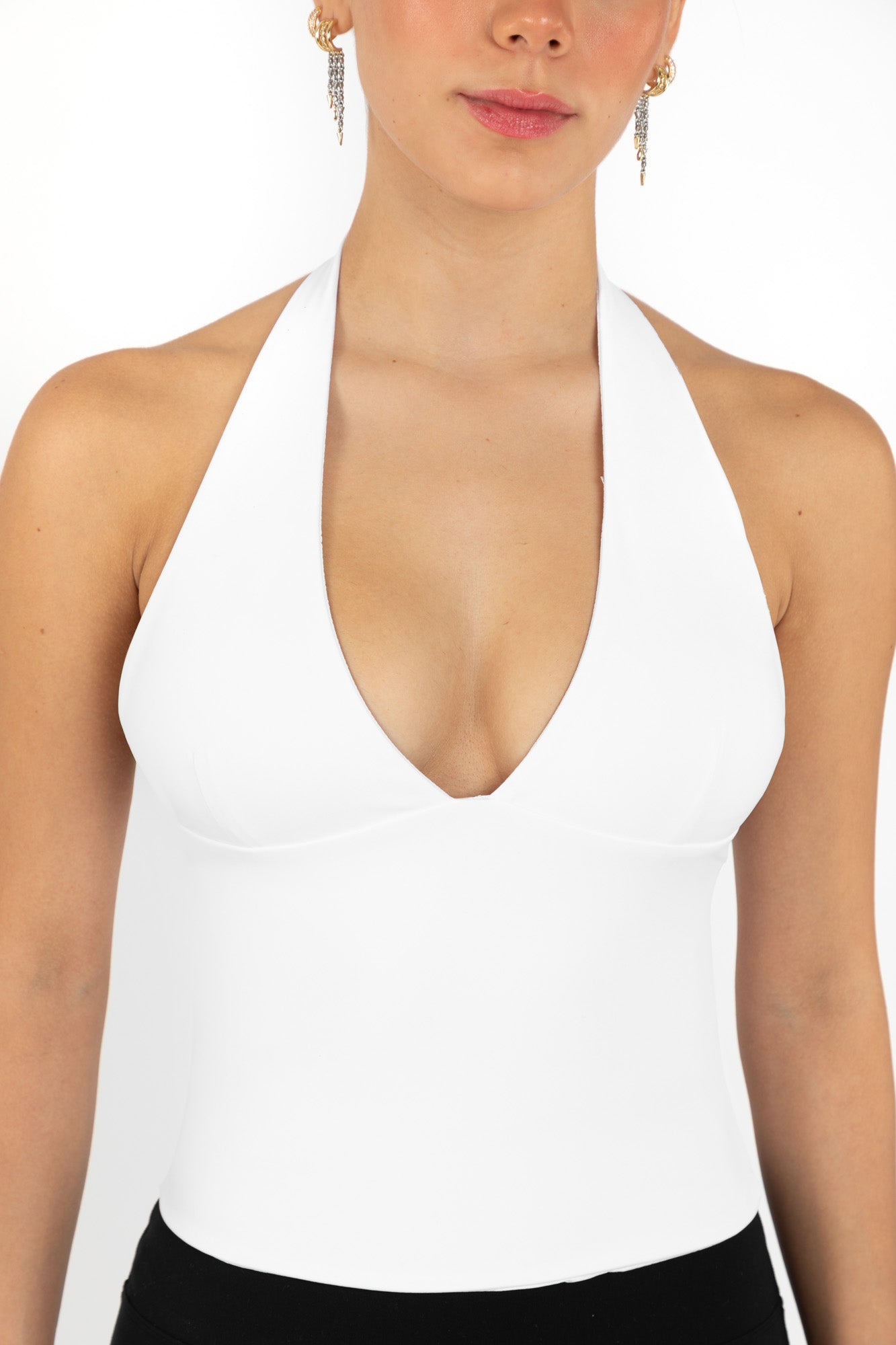 SANA HALTER TOP WHITE