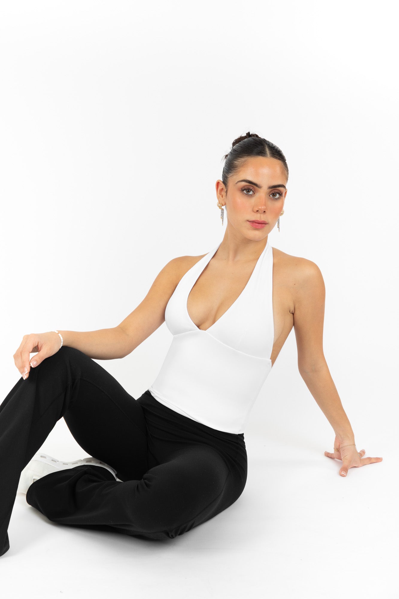 SANA HALTER TOP WHITE