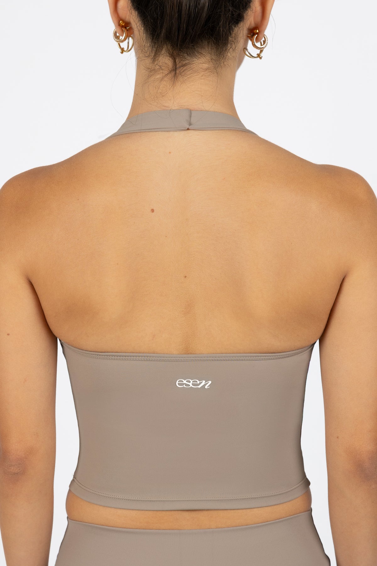 TONE HALTER TOP ALMOND