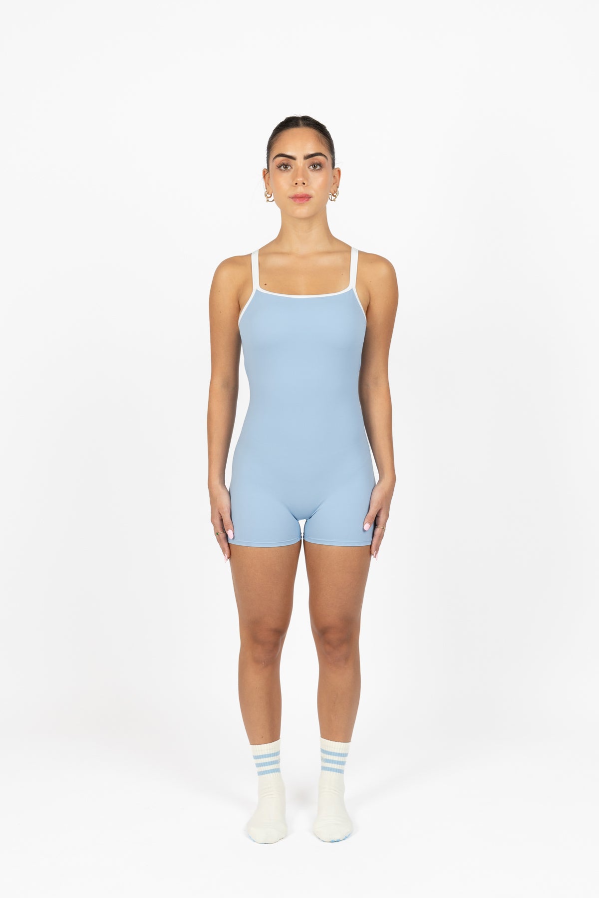 SLEEK SHORT ONESIE SKY BLUE